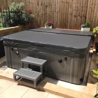hot tub cover in garden
